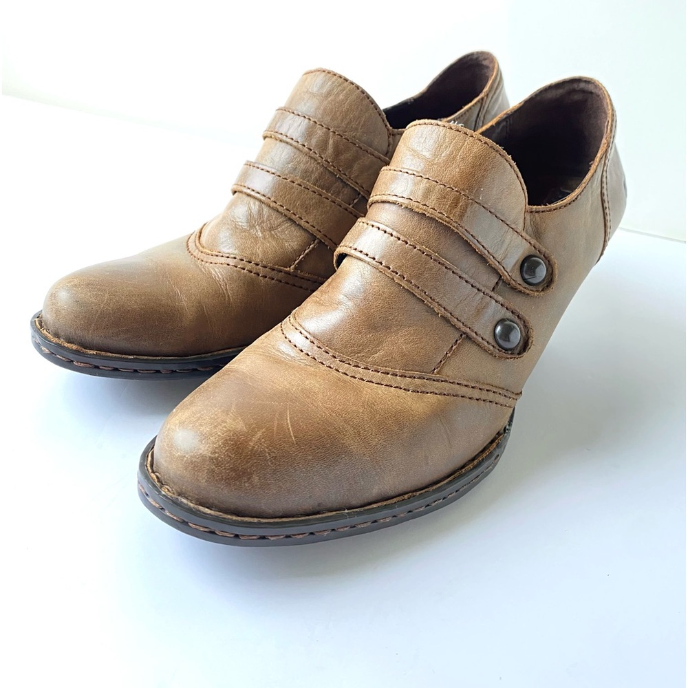 Børn ankle zip bootie brown leather womens US 10 EU 42 W61718